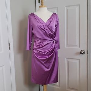 New Talbot Runhof Satin Knee Length Cocktail Dress